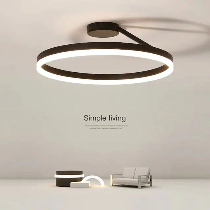 Czarna lampa sufitowa LED Luminara, energooszczędne i stylowe oświetlenie.