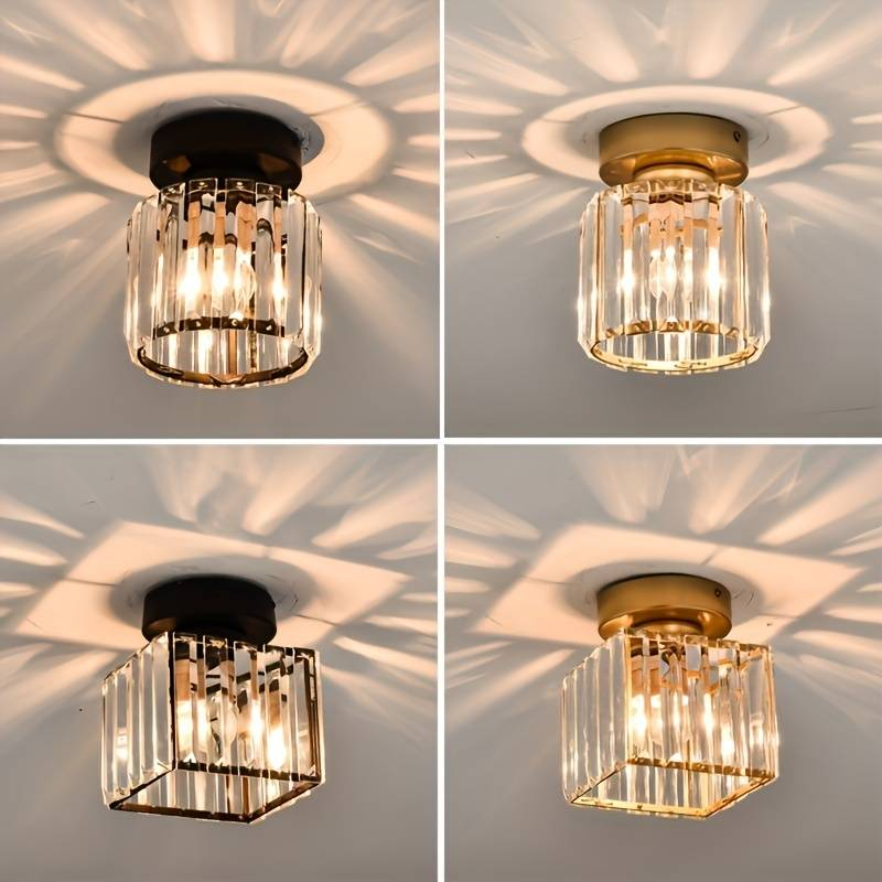 Lampa sufitowa LED CrystalGlow wyłączona, stylowy element dekoracyjny wnętrza.