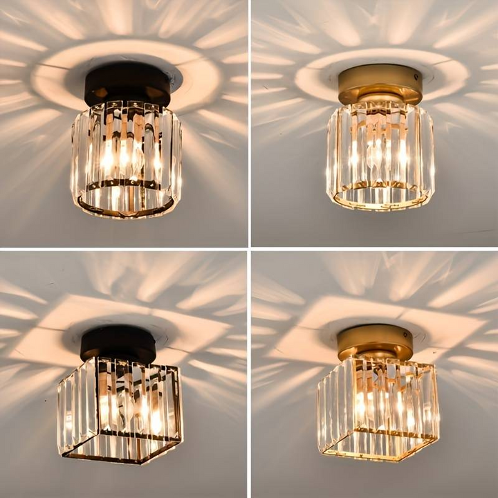 Lampa sufitowa LED CrystalGlow wyłączona, stylowy element dekoracyjny wnętrza.