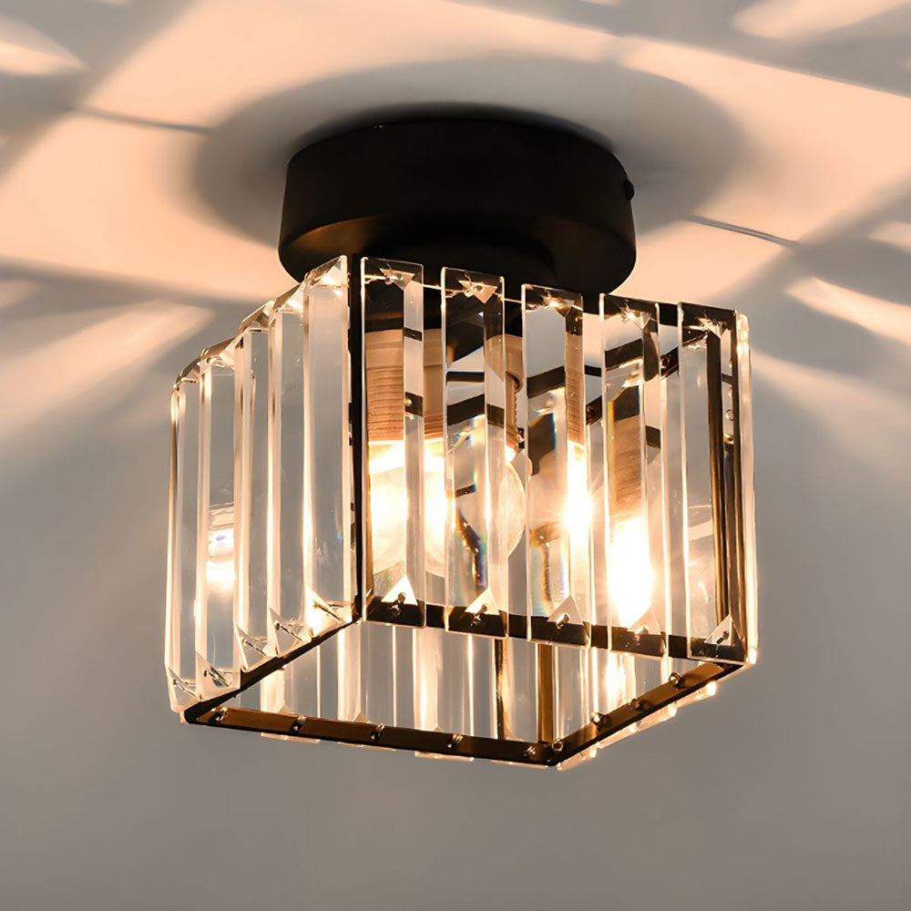 Okrągła lampa sufitowa LED CrystalGlow, stylowe oświetlenie dekoracyjne.