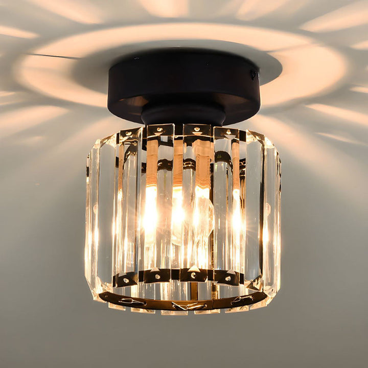 Nowoczesna kryształowa lampa sufitowa LED CrystalGlow, oświetlenie do salonu.