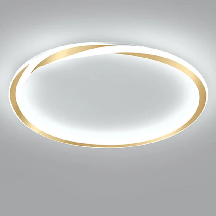 Lampa sufitowa LED okrągła, ściemniana, nowoczesna. Idealna do salonu i jadalni.