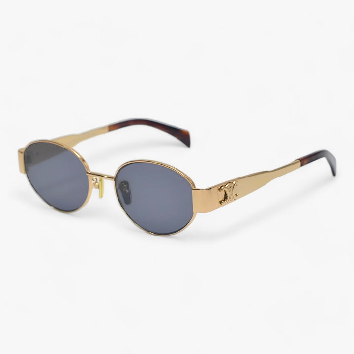 Eleganckie damskie okulary przeciwsłoneczne ze złotymi lub srebrnymi detalami. Filtr UV400.