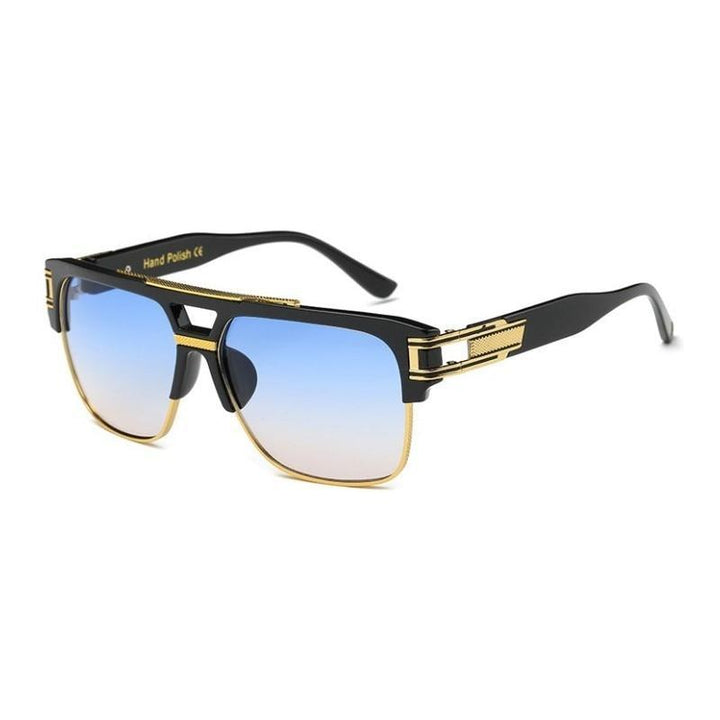 Designerskie prostokątne okulary przeciwsłoneczne męskie, stylowe akcesoria mody na każdą okazję.