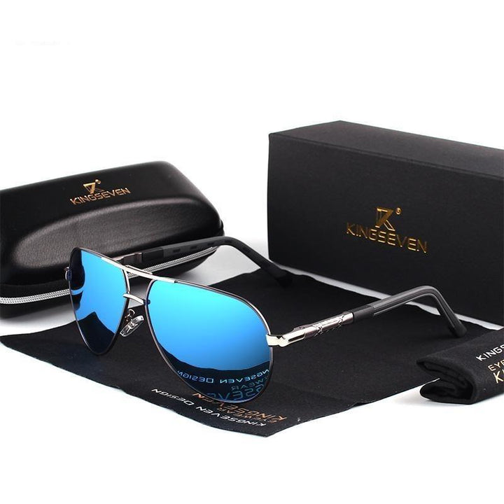 Stylowe męskie okulary przeciwsłoneczne Aviator, gwarantują ochronę oczu przed słońcem UV.