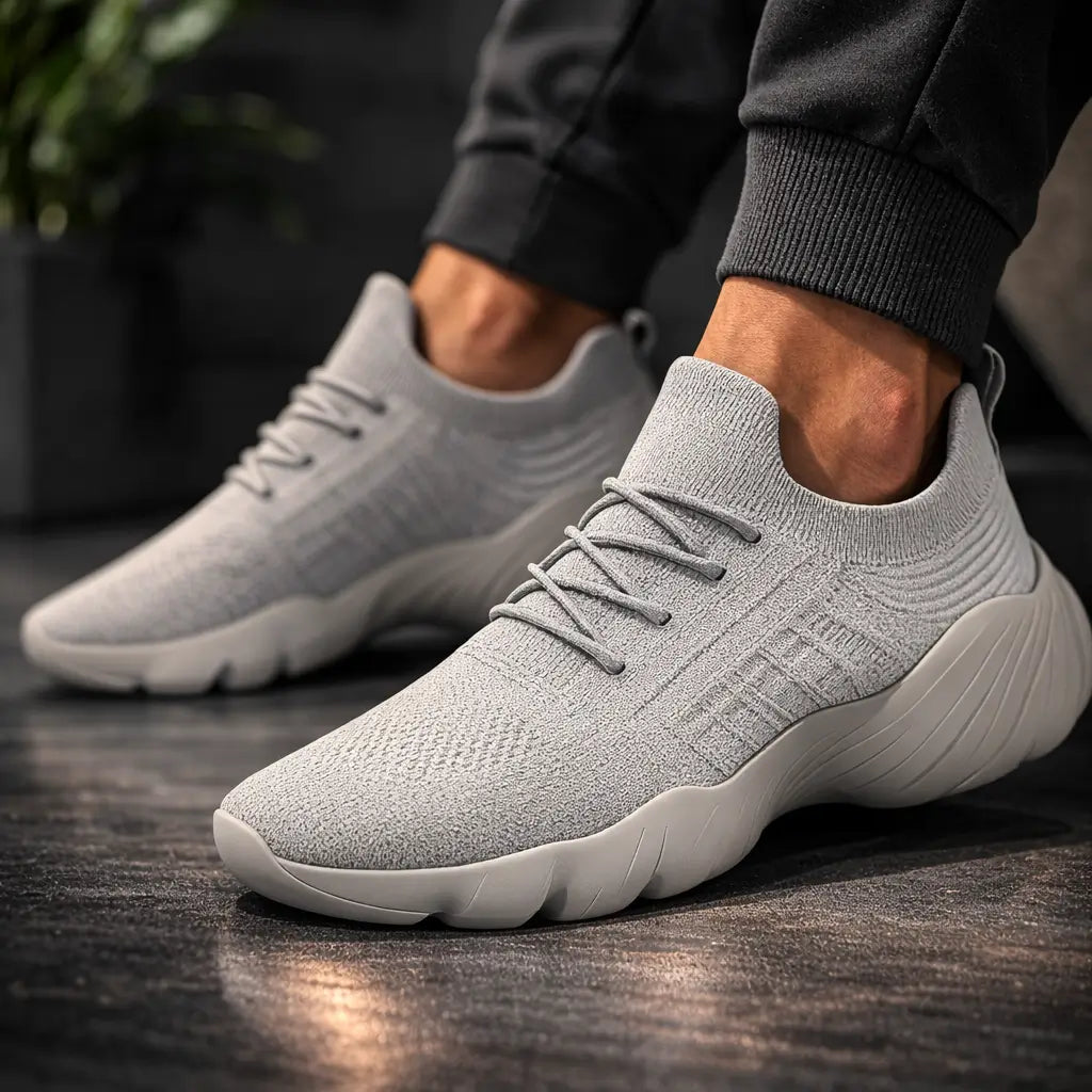 Męskie wygodne sneakersy ortopedyczne sznurowane. Idealne buty codzienne dla zdrowia i komfortu stóp.