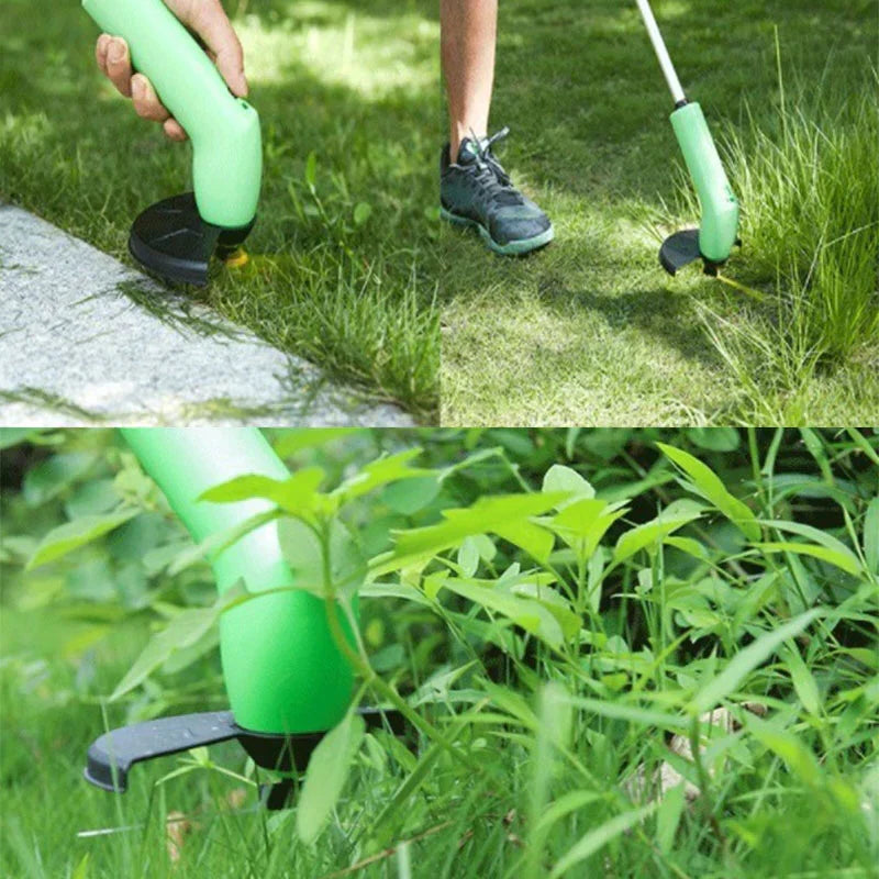 Akumulatorowa podkaszarka do trawy, łatwe koszenie bez kabli w ogrodzie. Ergonomiczne narzędzie ogrodowe do pielęgnacji trawnika.