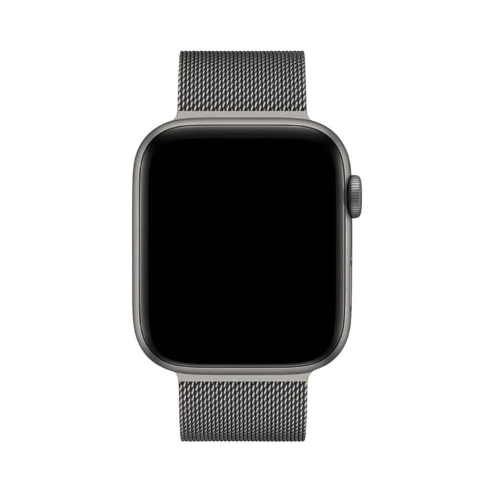Srebrny pasek Milanese do Apple Watch, dodatek premium. Ekskluzywny wygląd.