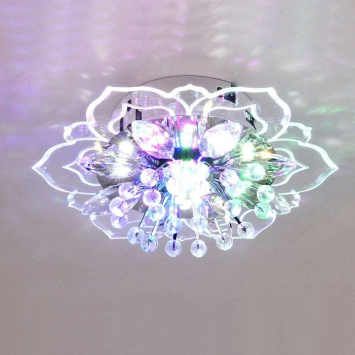Lampa sufitowa LED "Kryształowy Kwiat". Nowoczesne oświetlenie LED, idealne do salonu i jadalni.