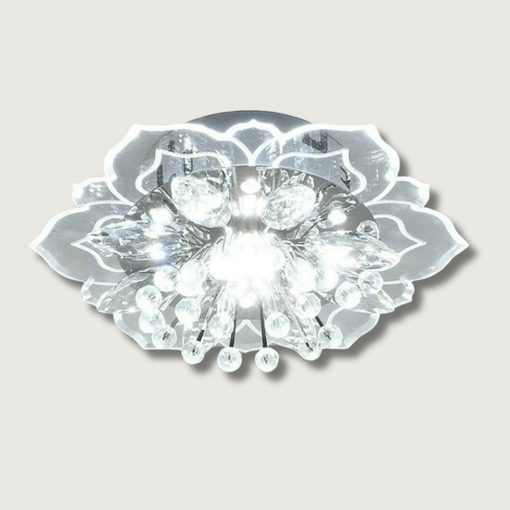 Lampa sufitowa LED "Kryształowy Kwiat" do salonu. Eleganckie, nowoczesne oświetlenie z kryształami.