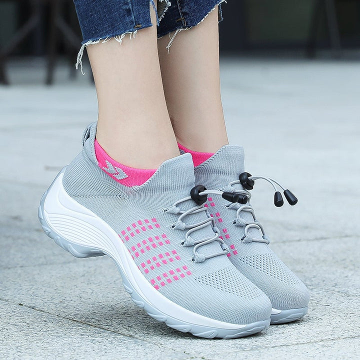 Damskie sneakersy na wysokiej platformie Theresa, lekkie i wygodne buty do miejskiego stylu.