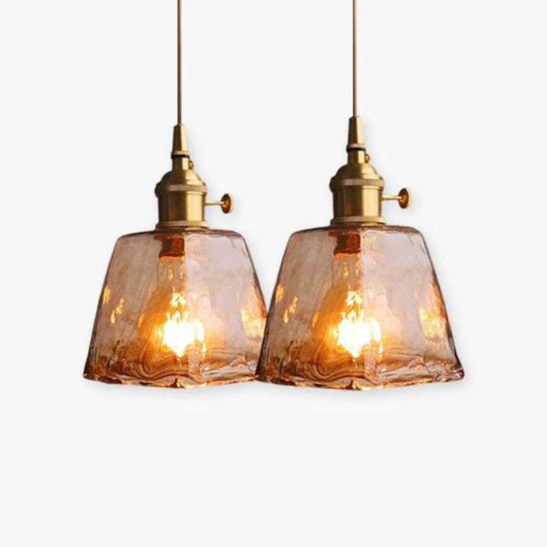 Lampa wisząca LED Retro Jasper z metalu i szkła, oświetlenie vintage do salonu, sypialni.