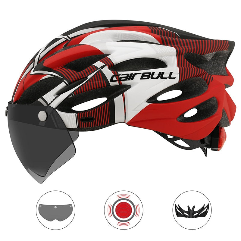 Kask rowerowy ProGuard z ochronnym wizjerem, idealny do bezpiecznej jazdy. Wentylowany, regulowany unisex.