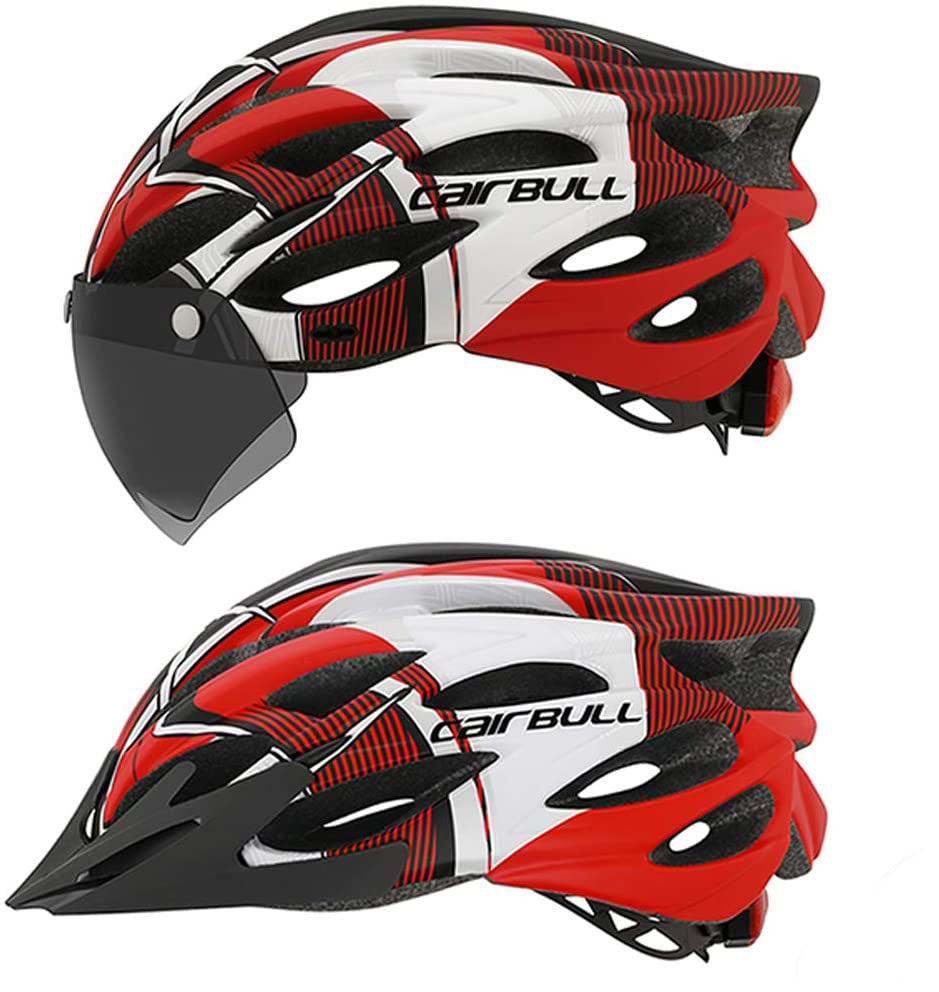Wysokiej jakości kask rowerowy ProGuard unisex, akcesorium sportowe z LED, wizjerem i wentylacją.