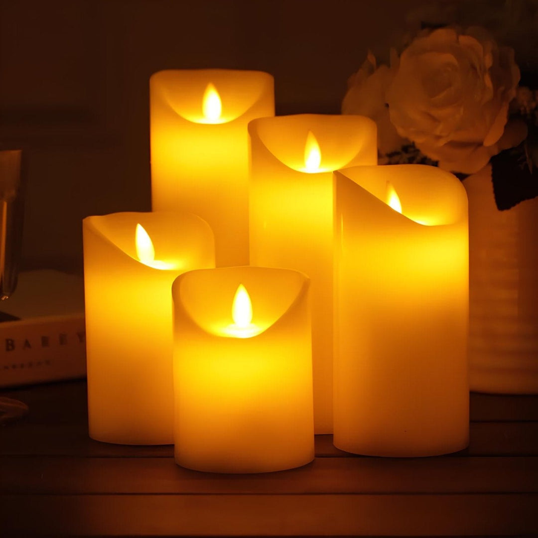 Świece LED GlowFlicker – ciepłe, żółte światło do relaksu i odprężenia. Bezpieczne oświetlenie atmosferyczne.