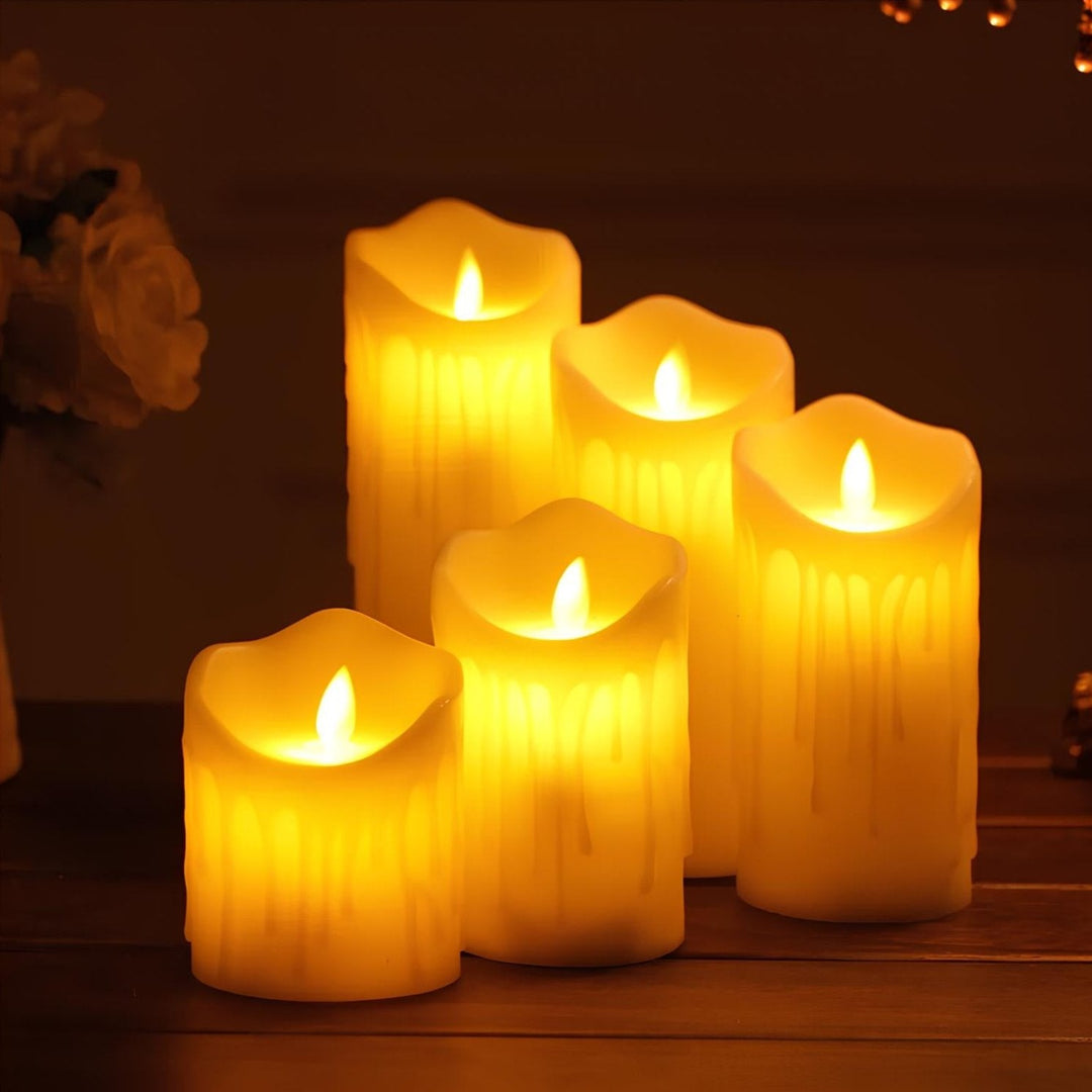Bezpłomieniowe świece LED GlowFlicker na baterie, długotrwałe oświetlenie dekoracyjne do domu i ogrodu.