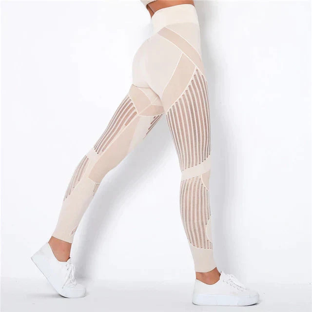 Damskie legginsy modelujące z wysokim stanem, kompresyjne, antycellulitowe. Stylowa odzież sportowa do różnych stylizacji.