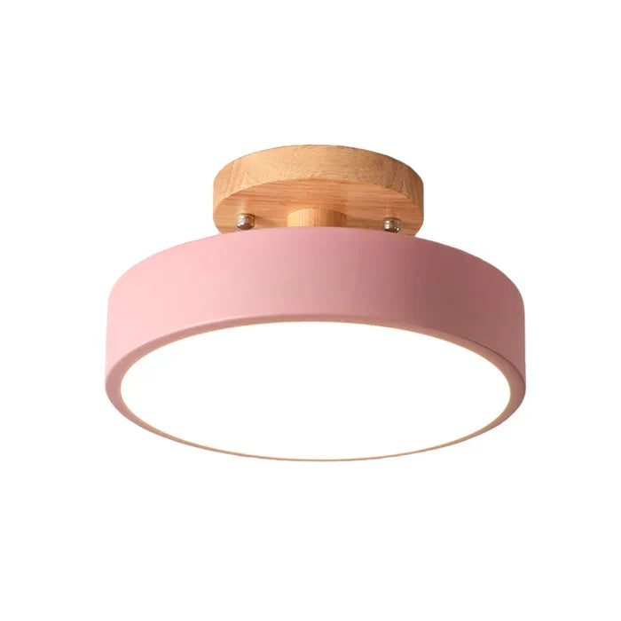 Energooszczędna lampa sufitowa LED NordWood, drewno i metal, skandynawski minimalistyczny design.