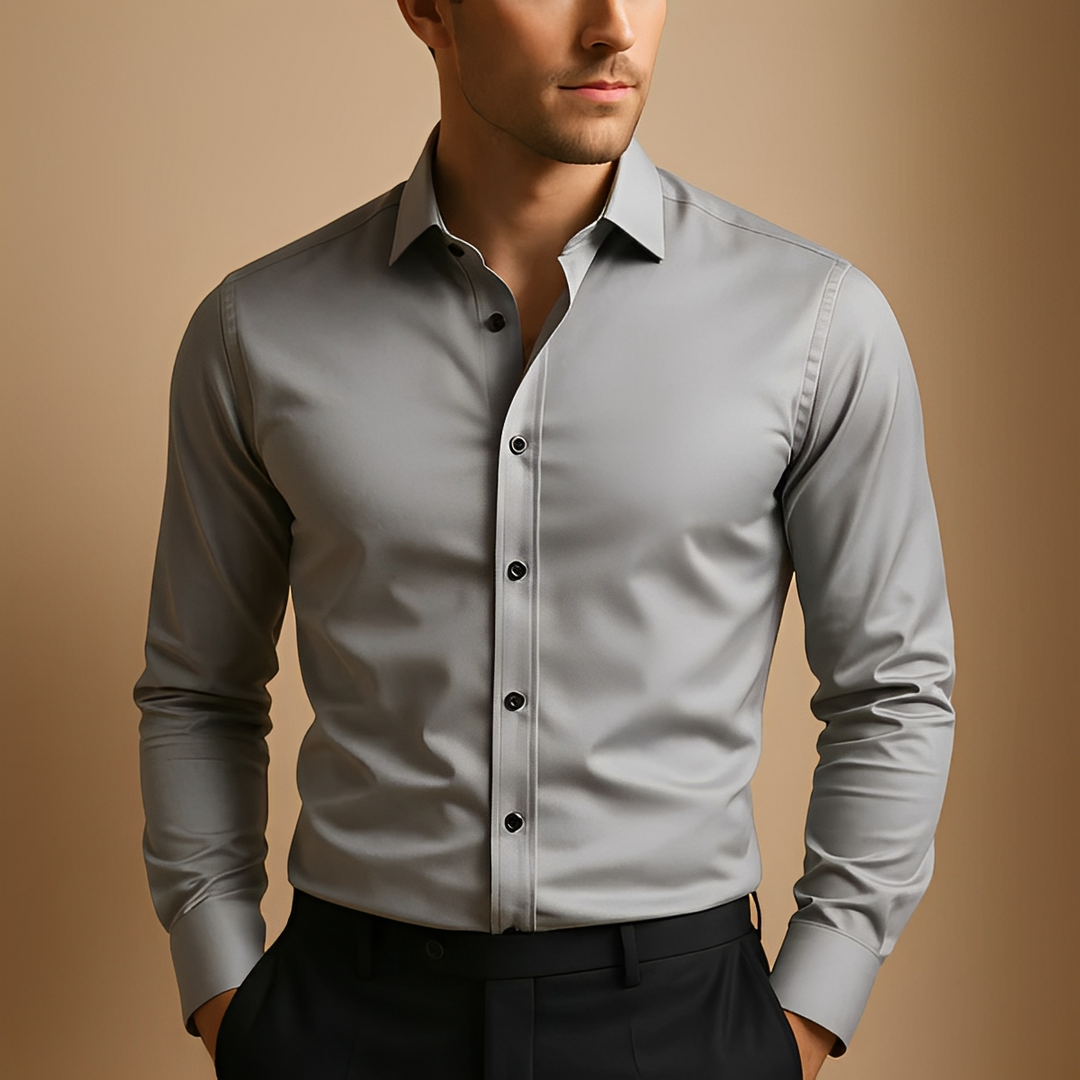 Komfortowa koszula męska slim fit, elastyczna. Elegancka i dopasowana, doskonała na formalne okazje. Top męski.