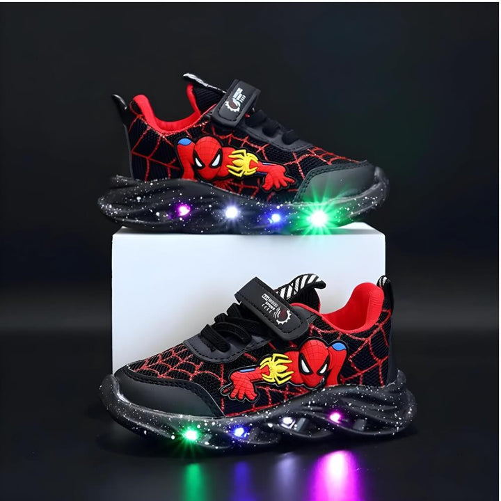 Świecące sneakersy LED Maxx dla dzieci, wygodne i oddychające buty sportowe na rzepy, idealne do zabawy.