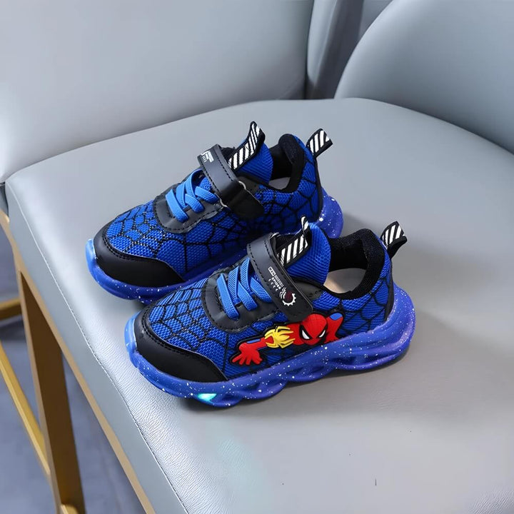 Oddychające sneakersy dziecięce Maxx z rzepami i wbudowanymi diodami LED, wygodne buty na co dzień i do sportu.