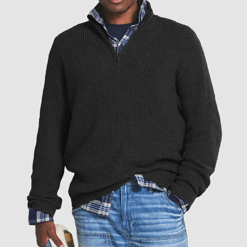 Elegancki męski sweter z długim rękawem. Odzież smart casual do biura i na wyjścia. Ciepły i stylowy na jesień/zimę.