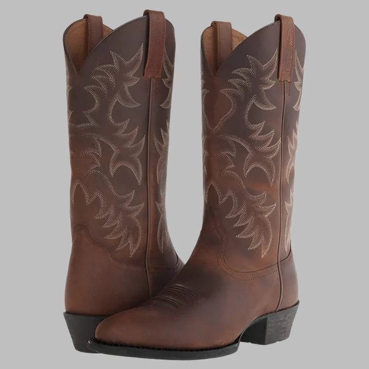 Eleganckie męskie buty kowbojki skórzane do kostki. Wygodne wsuwane obuwie casualowe na jesień.