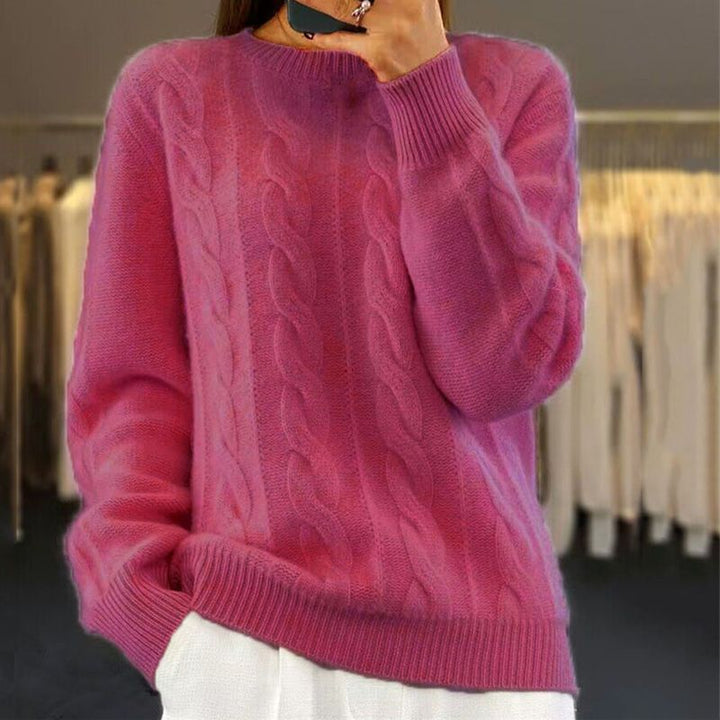 Klasyczny wiosenny sweter damski, dzianinowy. Komfortowy i elegancki na każdą okazję.