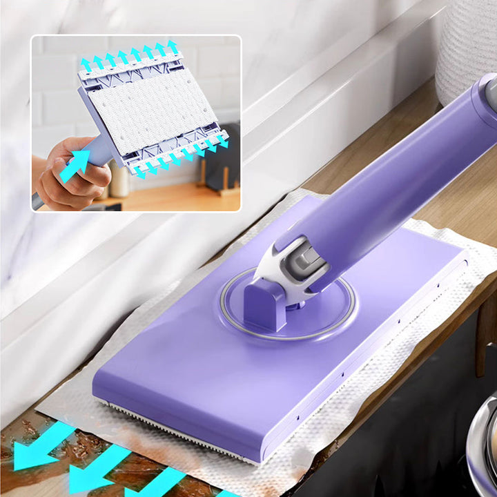 Ergonomiczny mini mop obrotowy 360° do sprzątania domu. Bezdotykowe wyciskanie, łatwe przechowywanie, higieniczne czyszczenie.
