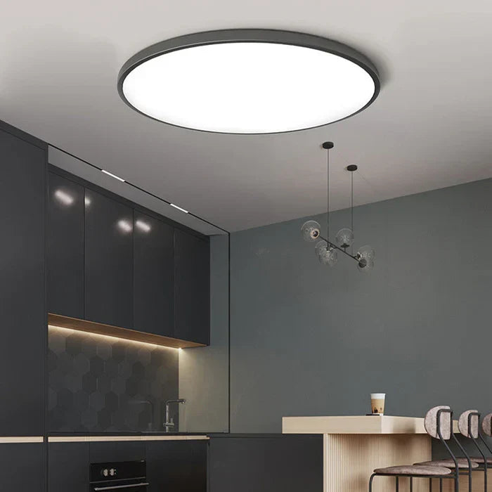 Designerska lampa sufitowa LED OrbGlow. Nowoczesne oświetlenie okrągłe do salonu. Elegancka, energooszczędna.