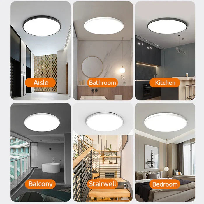 Stylowa lampa sufitowa LED OrbGlow. Nowoczesne oświetlenie sufitowe do salonu. Metalowa, energooszczędna, okrągła.