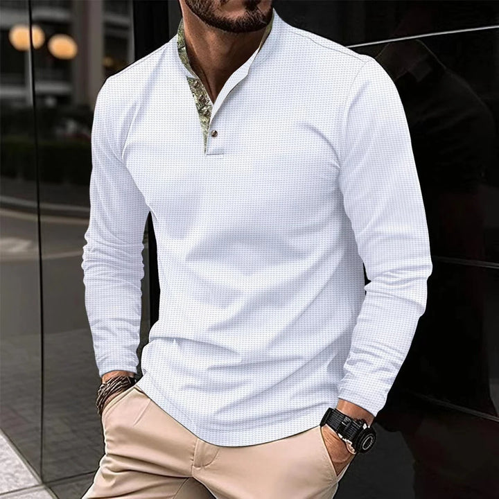 Stylowa męska koszulka polo longsleeve Finn, elegancka do pracy i casual na co dzień.