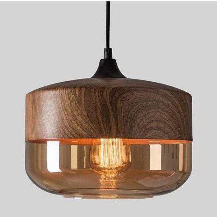 Wyjątkowa lampa sufitowa NordLuna z drewna bukowego, regulowana, do stylowych wnętrz.
