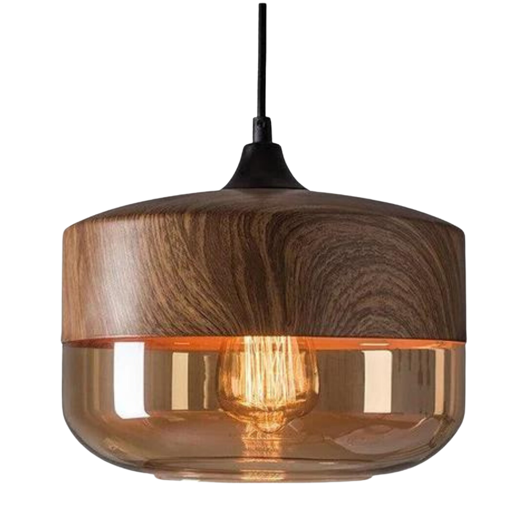 Drewniana lampa sufitowa NordLuna w stylu skandynawskim, oświetlenie do salonu, sypialni.