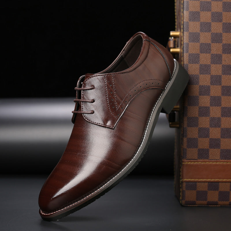Wygodne męskie buty sznurowane brogue Lennard, wszechstronne do biura i na spotkania, moda męska.