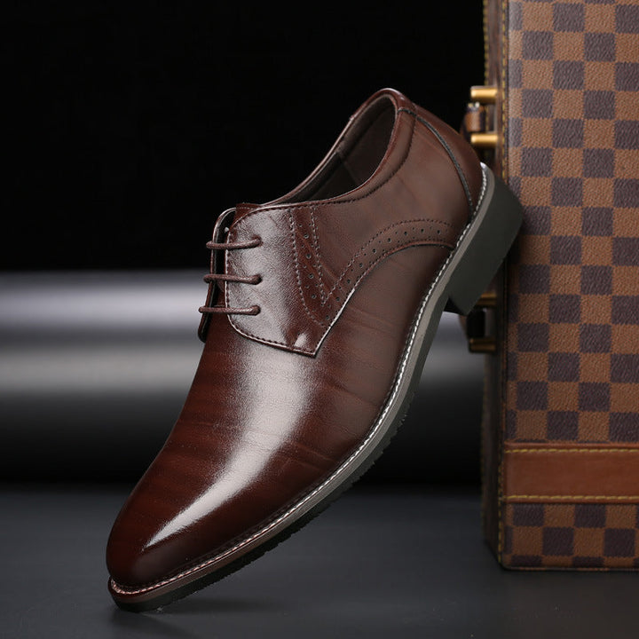 Wygodne męskie buty sznurowane brogue Lennard, wszechstronne do biura i na spotkania, moda męska.