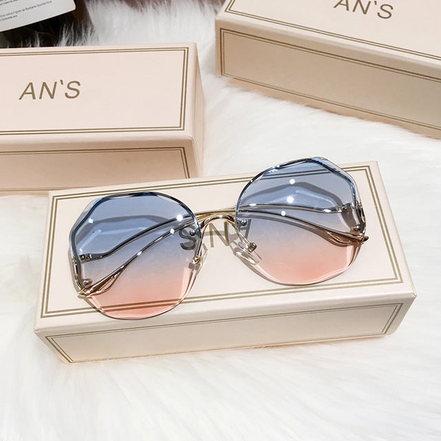 Modne damskie okulary przeciwsłoneczne ombre w stylu boho. Eleganckie akcesorium na słoneczne dni.