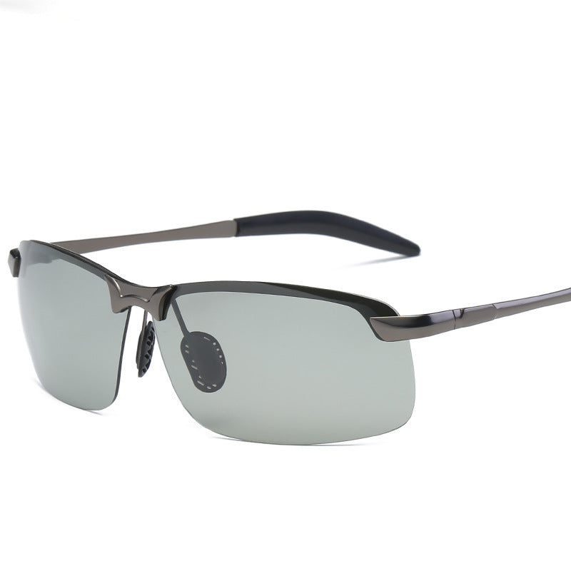 Stylowe okulary polaryzacyjne unisex, samoczerniące. Modny dodatek na co dzień, ochrona oczu w każdych warunkach.