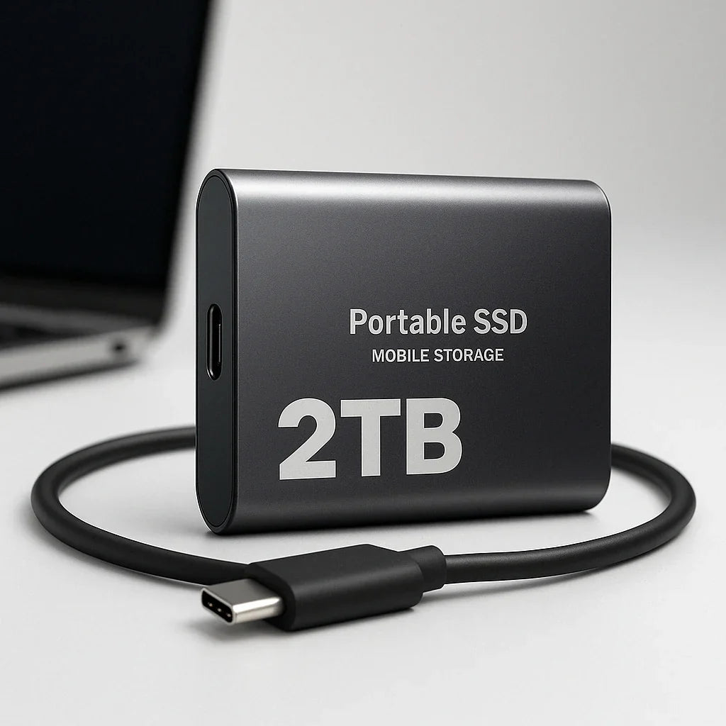 Zewnętrzny dysk SSD 2TB USB-C, szybki i przenośny magazyn danych. Idealny do backupu plików.