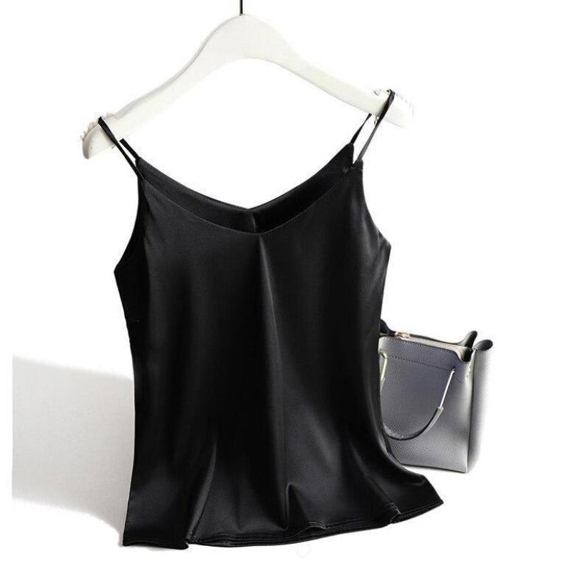 Damski tank top, lekki i elegancki, idealny na lato. Komfortowy top z dekoltem V.