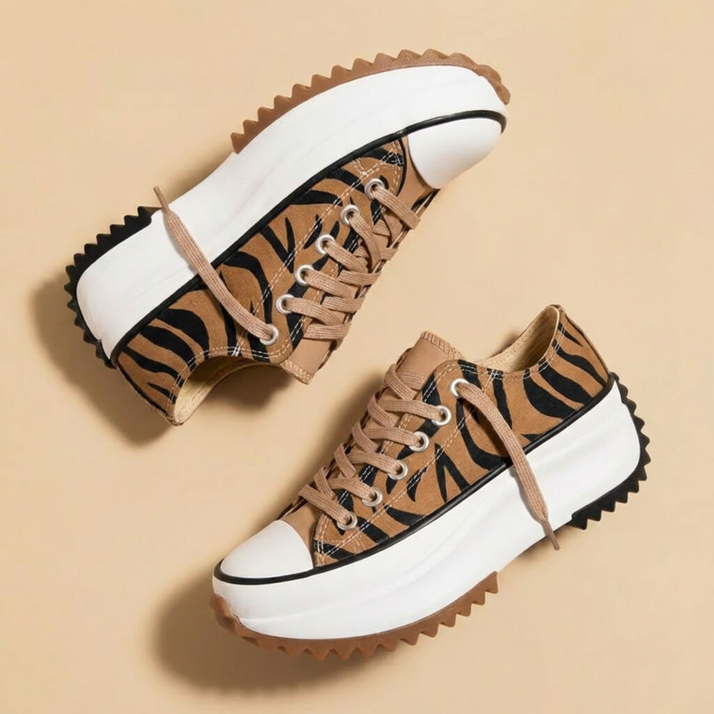 Modne damskie sneakersy na platformie. Stylowe, wygodne obuwie casualowe do codziennych stylizacji.