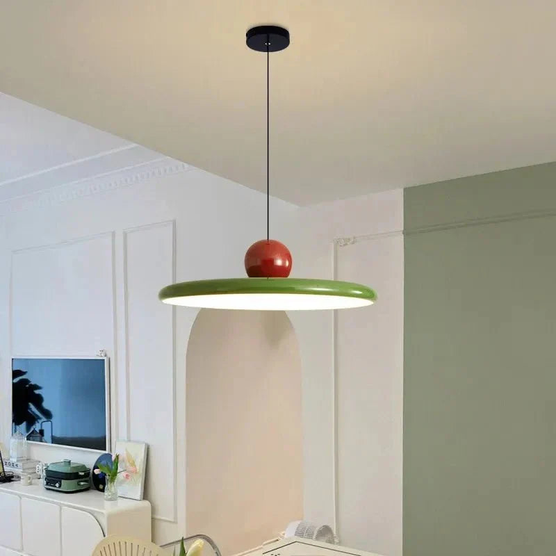 Nowoczesna lampa wisząca LED LunaBau Bauhaus. Designerskie oświetlenie do jadalni lub biura.