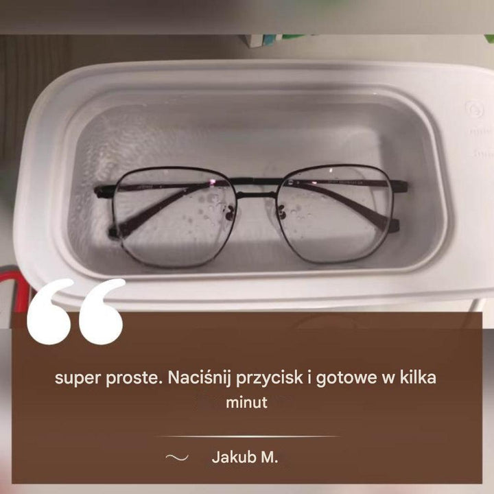 Skuteczna myjka ultradźwiękowa do czyszczenia biżuterii, okularów i zegarków. Idealny prezent.