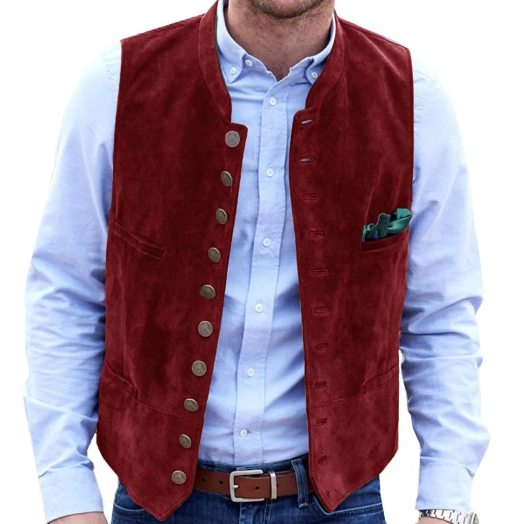 Męska elegancka kamizelka, w tradycyjnym stylu ludowym, na Oktoberfest i uroczystości rodzinne.