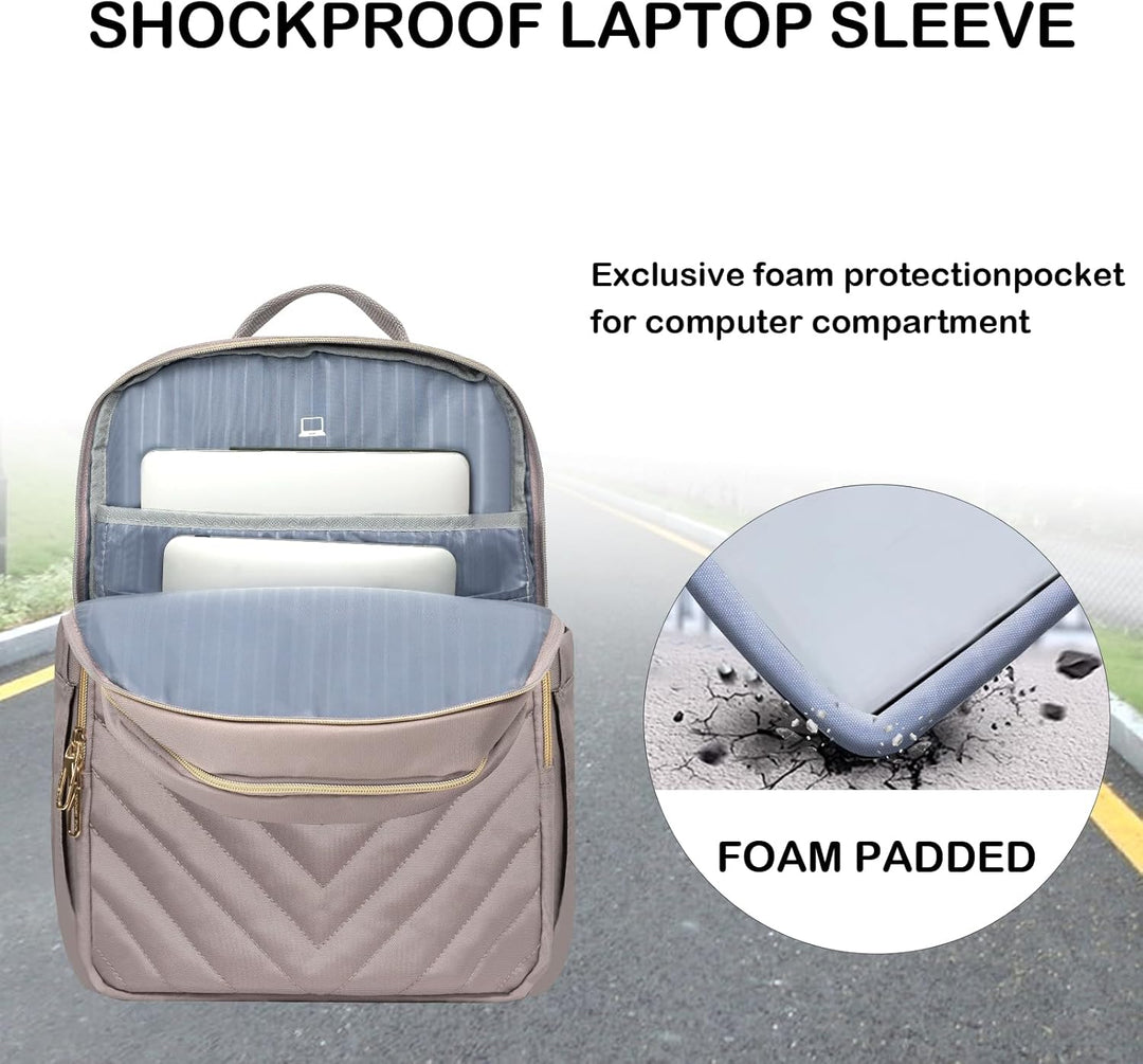 Wszechstronny plecak damski na laptopa 15,6". Wodoodporny, z USB, do szkoły, pracy i podróży.