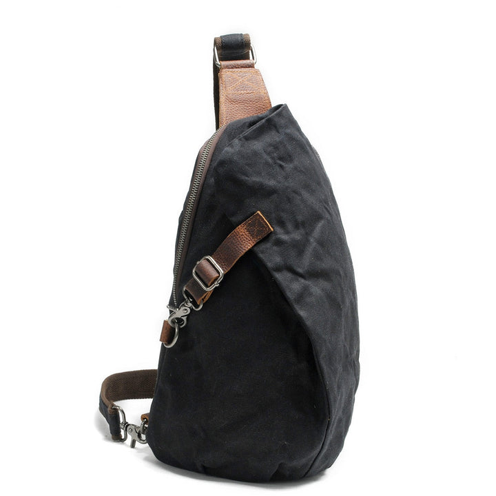 Uniwersalna męska torba crossbody, płótno canvas, wodoodporna, z kieszenią antykradzieżową.