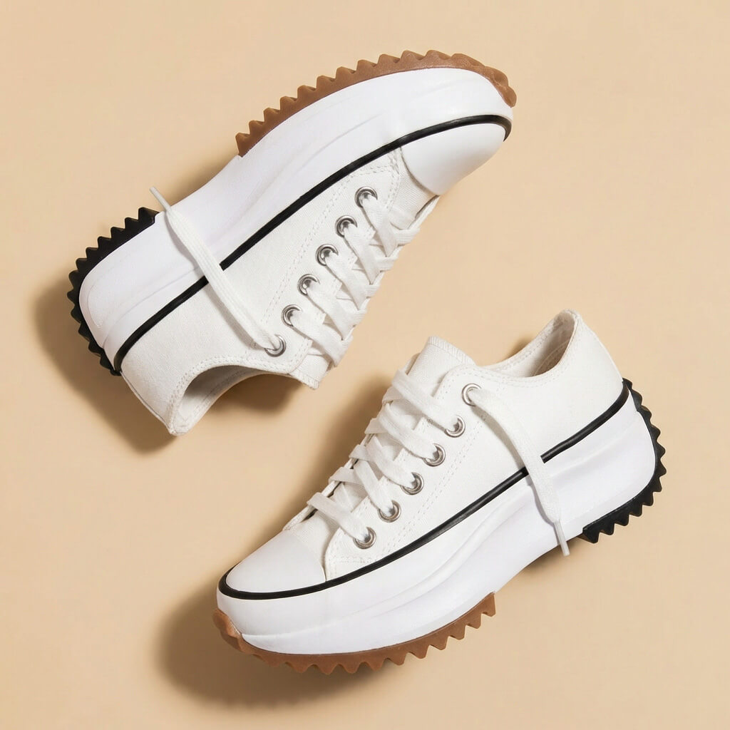 Czarne damskie sneakersy na platformie. Stylowe, uniwersalne casualowe buty sportowe.