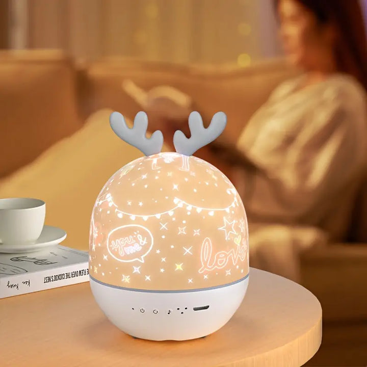 Projektor nocnego nieba z muzyką dla dzieci. Relaksujące gwiazdy LED do sypialni, idealna lampka.
