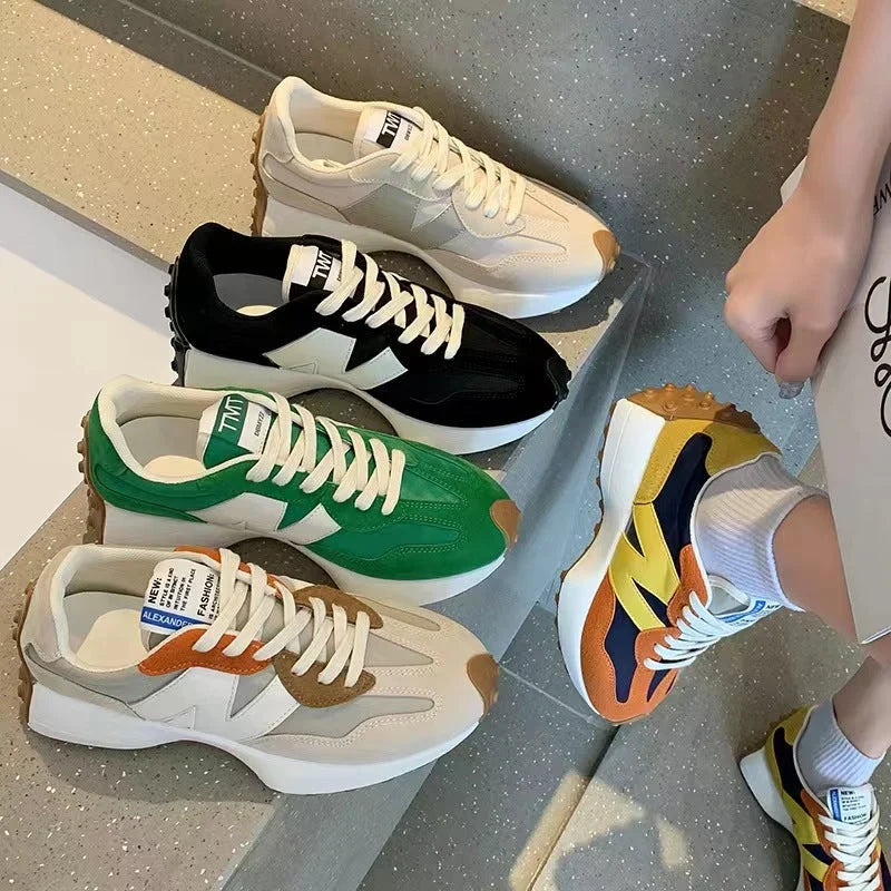 Damskie wielokolorowe sneakersy, modne i wygodne obuwie sportowe na co dzień, idealne do chodzenia.